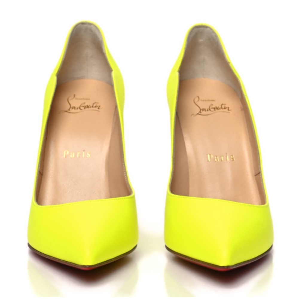 AUTHENTIC CHRISTIAN LOUBOUTIN HOT CHICK 100 FLUO MATT IN NEON - Picture 6 of 10